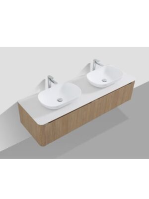 Monza 1600mm Double Drawer Wall-hung Bathroom Vanity-Oak