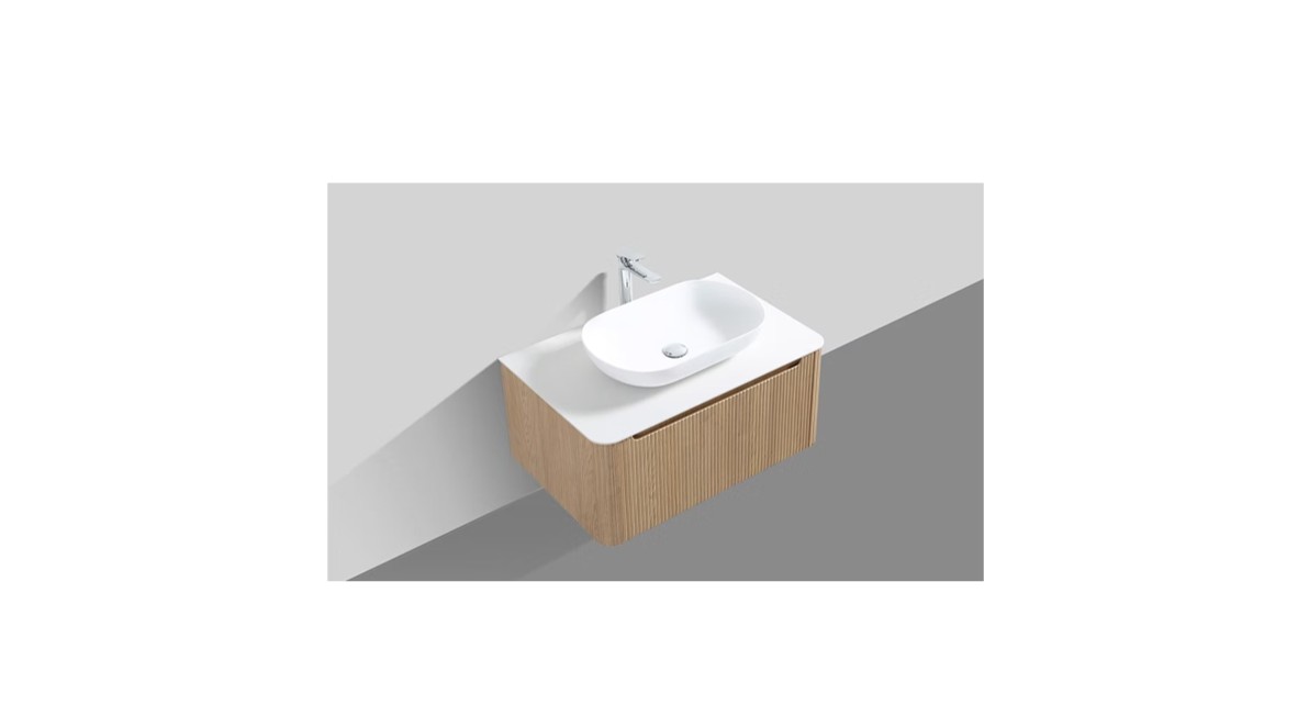 Monza 800mm Single Drawer Wall-hung Bathroom Vanity-Oak