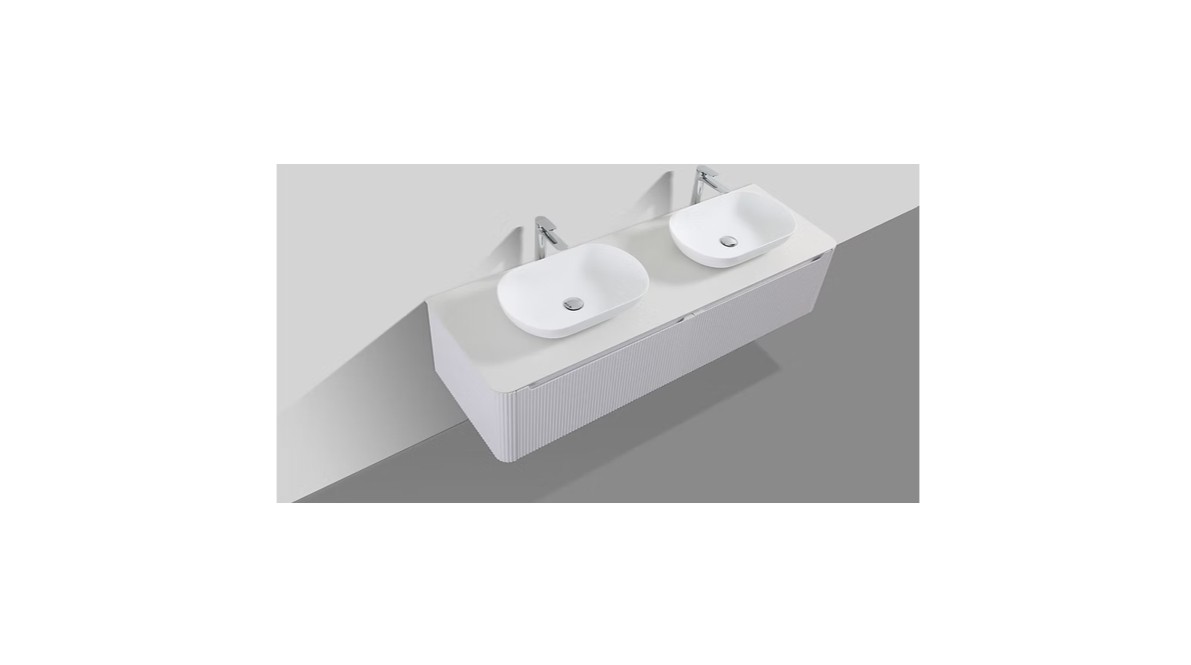 Monza 1600mm Double Drawer Wall-hung Bathroom Vanity-White