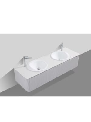 Monza 1600mm Wave Set up Single Drawer Wall-hung Bathroom Vanity-White