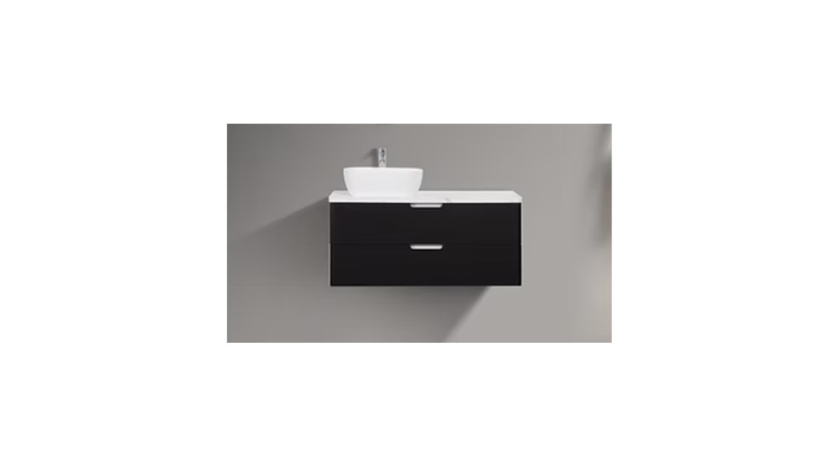 Trento 1200mm Double Drawer Wall-hung Bathroom Vanity-Carbon Black