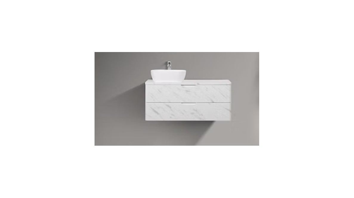 Trento 1200mm Double Drawer Wall-hung Bathroom Vanity-Calacatta