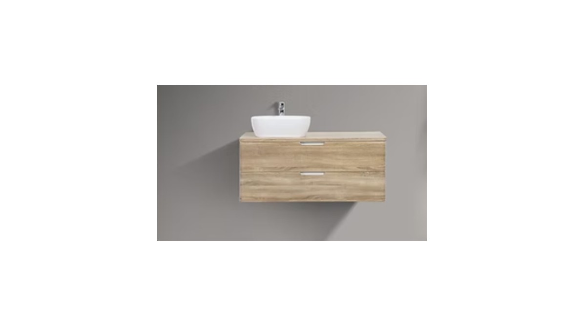 Trento 1200mm Double Drawer Wall-hung Bathroom Vanity-White Oak