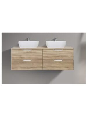 Trento 1500mm Double Drawer Wall-hung Bathroom Vanity-White Oak