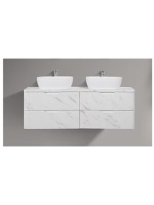 Trento 1500mm Double Drawer Wall-hung Bathroom Vanity-Calacatta
