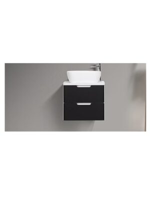 Trento 600mm Double Drawer Wall-hung Bathroom Vanity-Carbon Black