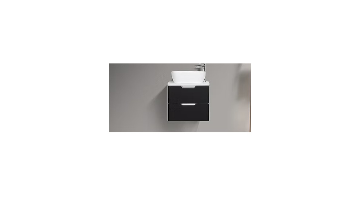 Trento 600mm Double Drawer Wall-hung Bathroom Vanity-Carbon Black