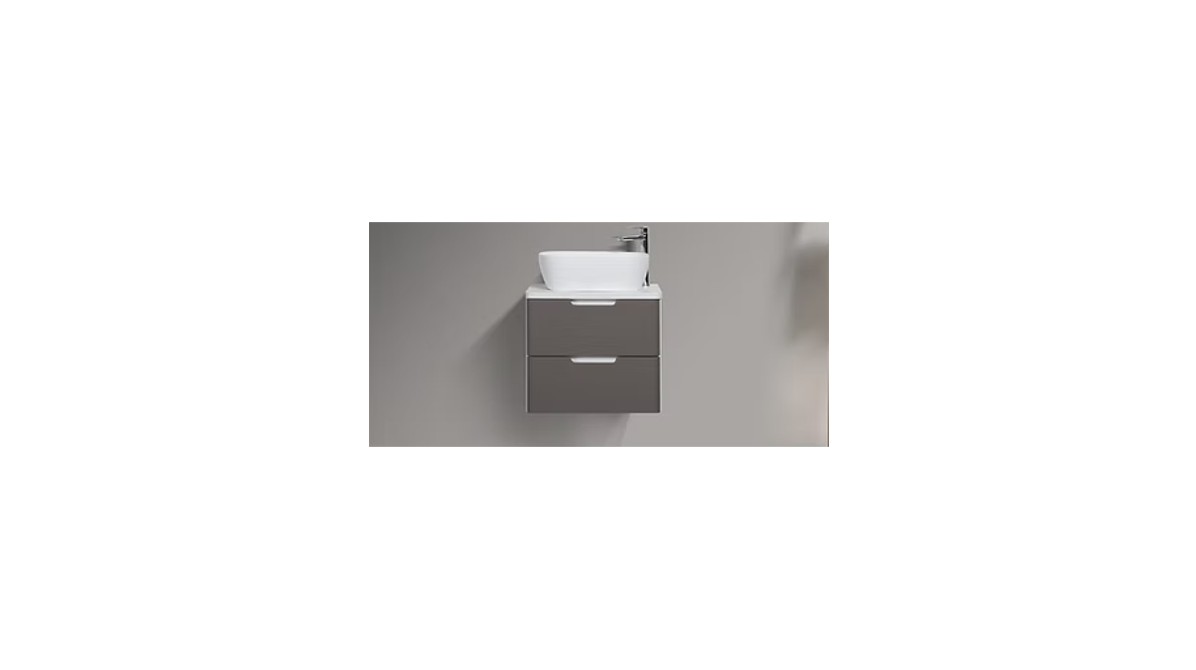 Trento 600mm Double Drawer Wall-hung Bathroom Vanity-Misty Grey