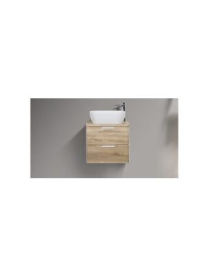 Trento 600mm Double Drawer Wall-hung Bathroom Vanity-White Oak