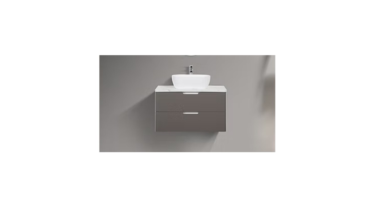 Trento 900mm Double Drawer Wall-hung Bathroom Vanity-Misty Grey