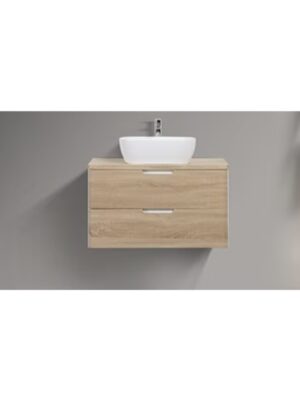 Trento 900mm Double Drawer Wall-hung Bathroom Vanity-Oak White
