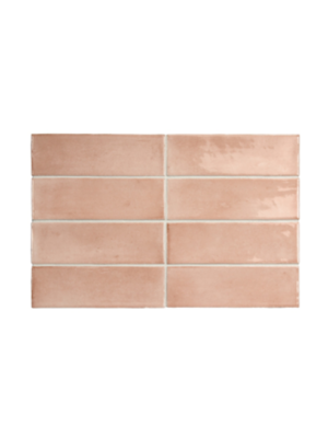 Coco Orchard Pink Gloss Porcelain Subway Tile 50x150mm